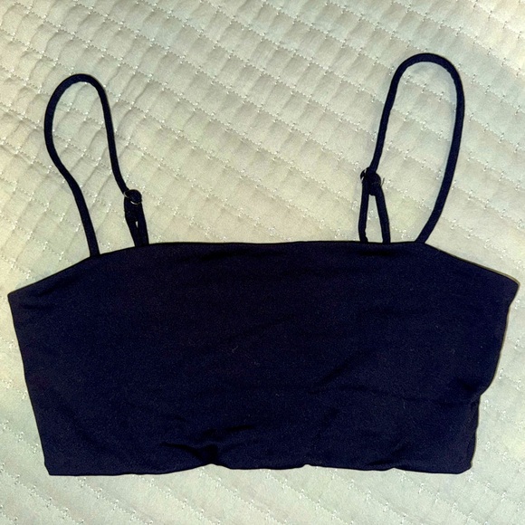 Garage Black Crop Tank open back!  Size XS GUC - Picture 1 of 7